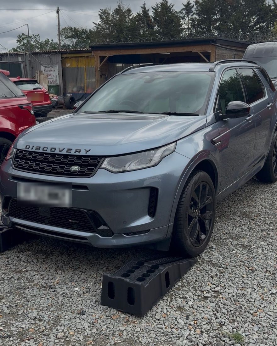 Dave’s Land Rover Discovery on ramps during its Premium pre-purchase inspection